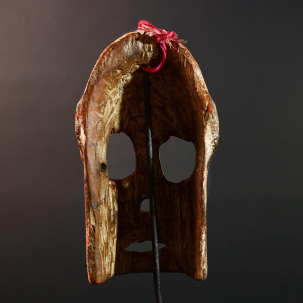 African Bwa Mask Carved Tribal Wood Face Burkina Faso Painted Spirit Wall Art Ceremonial African Decor Ritual Sculpture-G5618