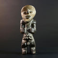 African Congo male figure carved geometric tribal statue with stylized genitals ancestral ritual wood sculpture masculine decor art-G5642