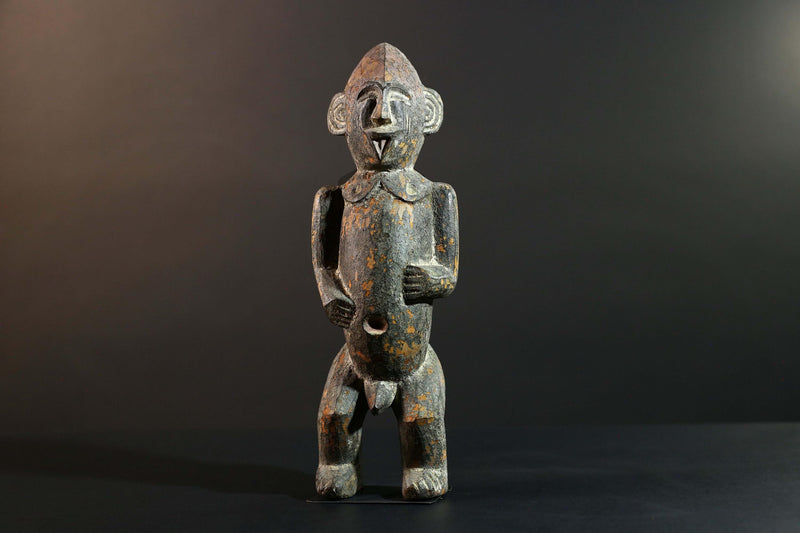 Vintage African Wood Sculpture Tribal Figure Carving Ethnic Art Home Decor Wall Art Unique Collectible Gift Rustic Statement Piece-G5724