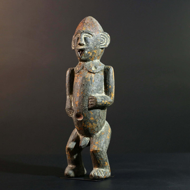 Vintage African Wood Sculpture Tribal Figure Carving Ethnic Art Home Decor Wall Art Unique Collectible Gift Rustic Statement Piece-G5724