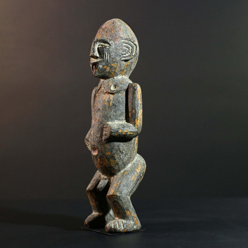 Vintage African Wood Sculpture Tribal Figure Carving Ethnic Art Home Decor Wall Art Unique Collectible Gift Rustic Statement Piece-G5724