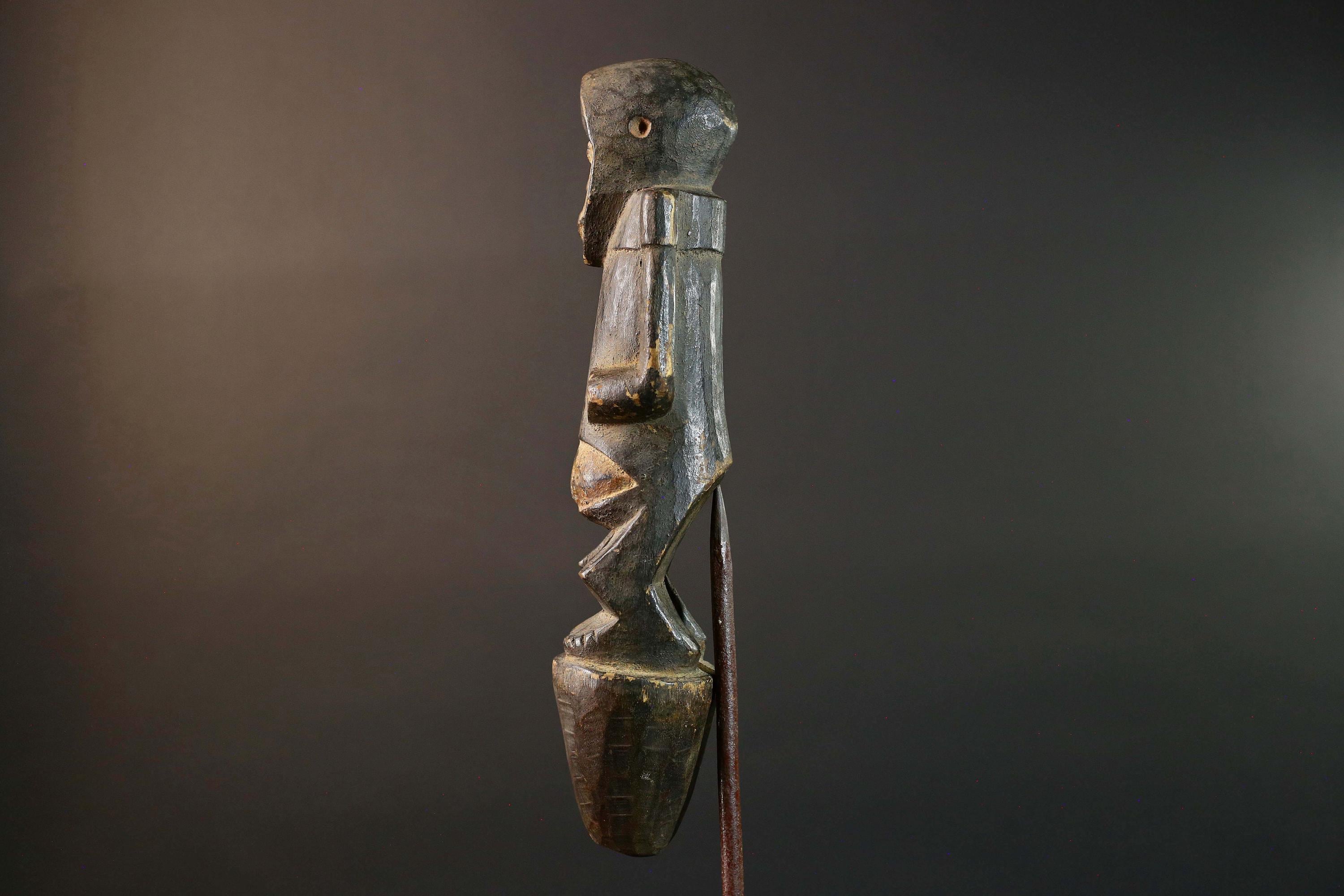 African Fang Tribe Carved Wood Sculpture Tribal Figure Vintage Home Decor Accent Wall Art Unique Gift Collectible Ethnic Art Piece-G5725