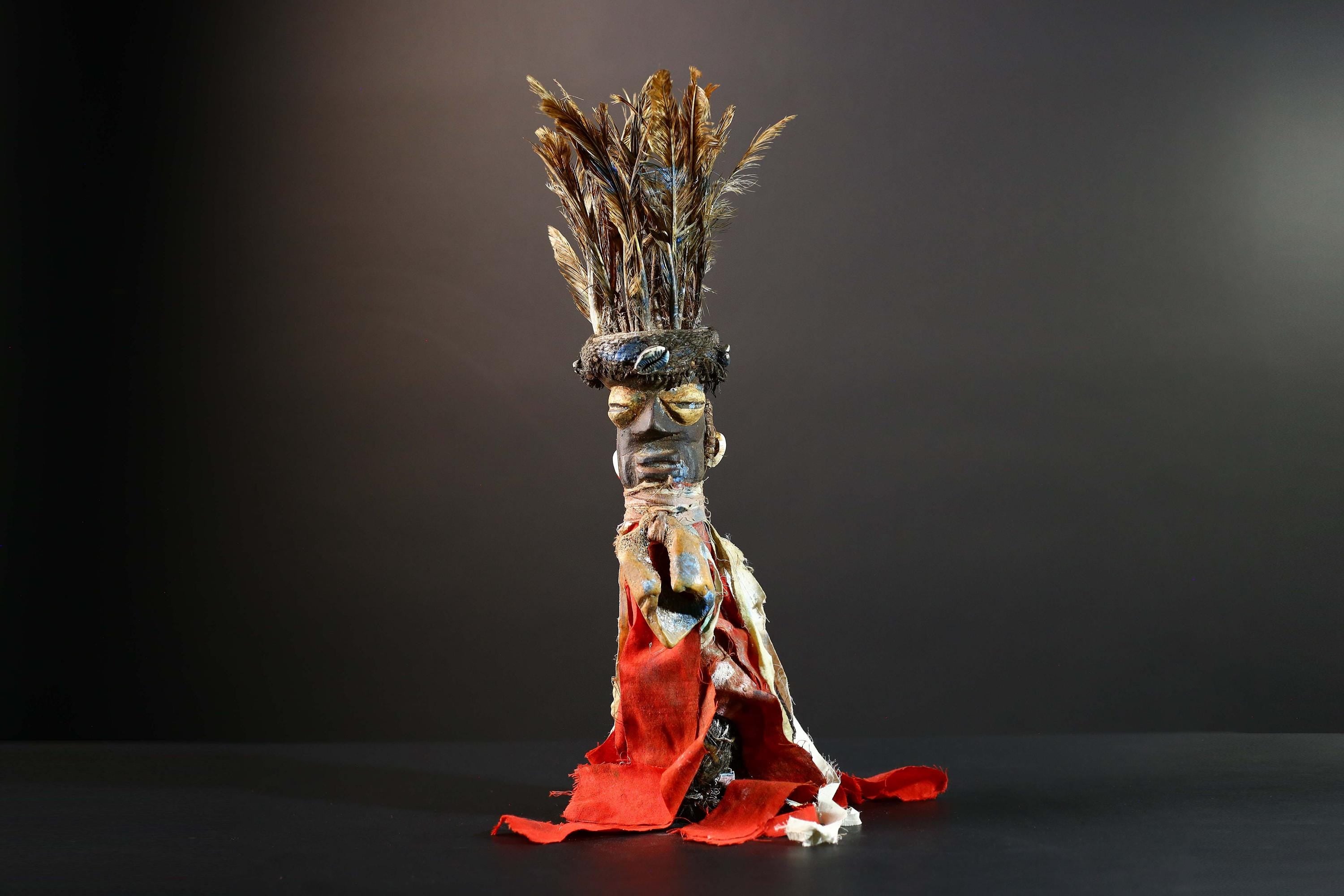 African Kongo Nail Fetish Nkisi Nkondi Sculpture Wall Art Home Decor Vintage Wood Tribal Ritual Figure Unique Collectible Rare Art-G5726