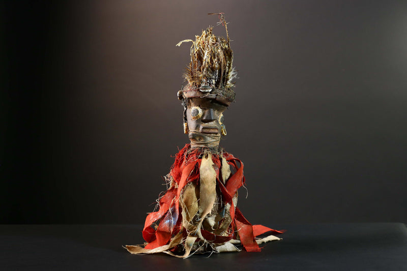 African Kongo Nail Fetish Nkisi Nkondi Sculpture Wall Art Home Decor Vintage Wood Tribal Ritual Figure Unique Collectible Rare Art-G5727