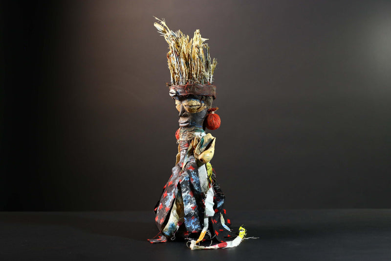 Authentic African Kongo Nkisi Fetish Wood Sculpture Tribal Wall Art Home Decor Vintage Gift Unique Collectible Premium Artisan Art-G5729