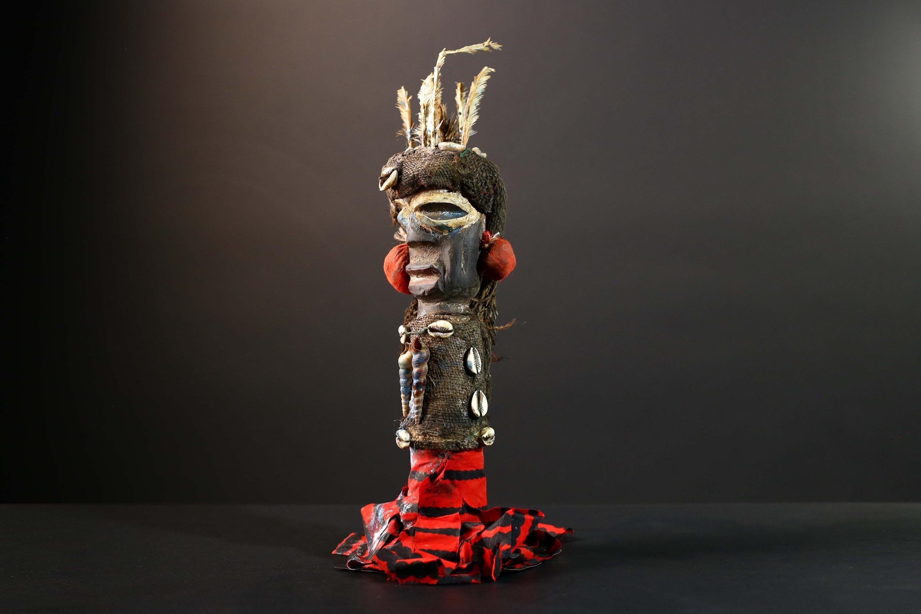 African Power Figure Statue Ritual Bakongo Kongo Tribal Fetish Congo Nkisi Sculpture Wood Carved Art Spirit Shrine Decor-G5732