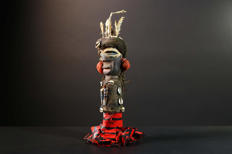 African Power Figure Statue Ritual Bakongo Kongo Tribal Fetish Congo Nkisi Sculpture Wood Carved Art Spirit Shrine Decor-G5732