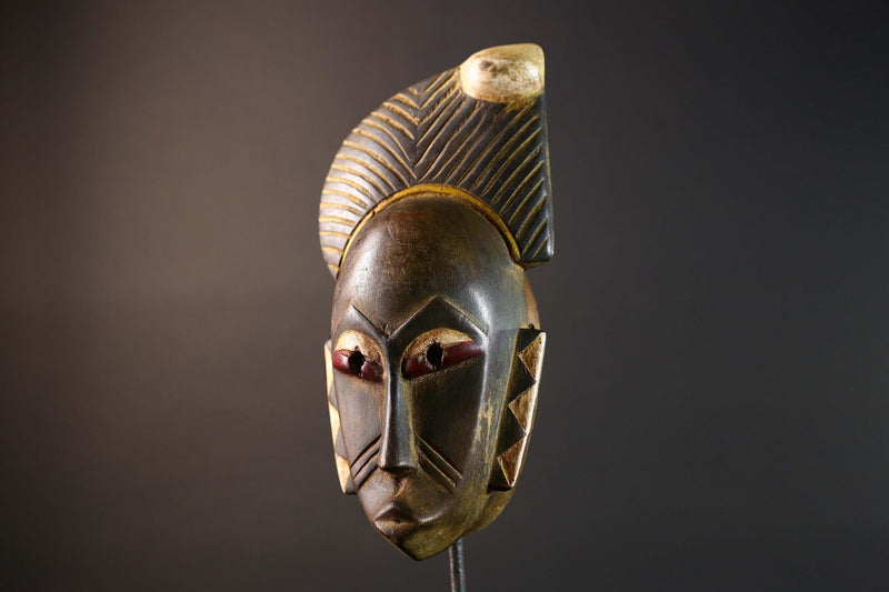 African Guro wooden Mask Tribal Face Home Decor Sculpture Vintage Wall Art Gift Hand Carved Authentic Cultural Ornamental-G5746