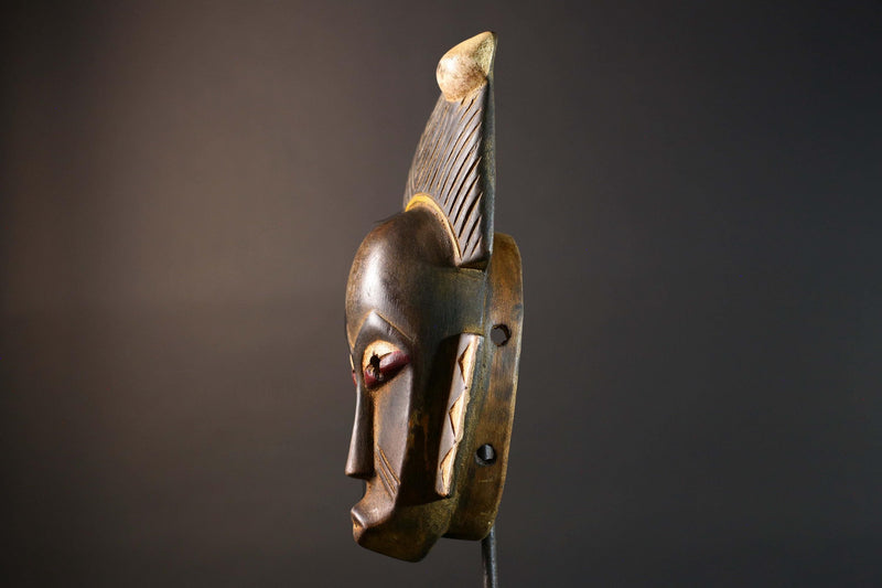 African Guro wooden Mask Tribal Face Home Decor Sculpture Vintage Wall Art Gift Hand Carved Authentic Cultural Ornamental-G5746