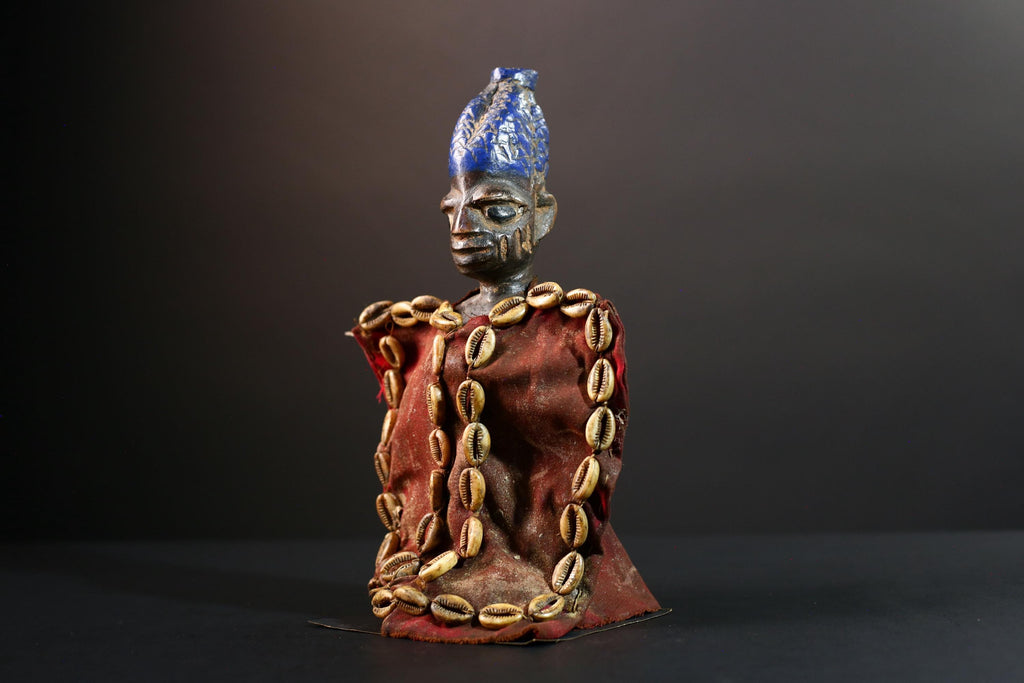 Authentic Kongo Power Figure Carved Wood Minkisi Nkisi Sculpture African Tribal Ritual Decor Collectible Ivory Coast Wall Hanging-G5656