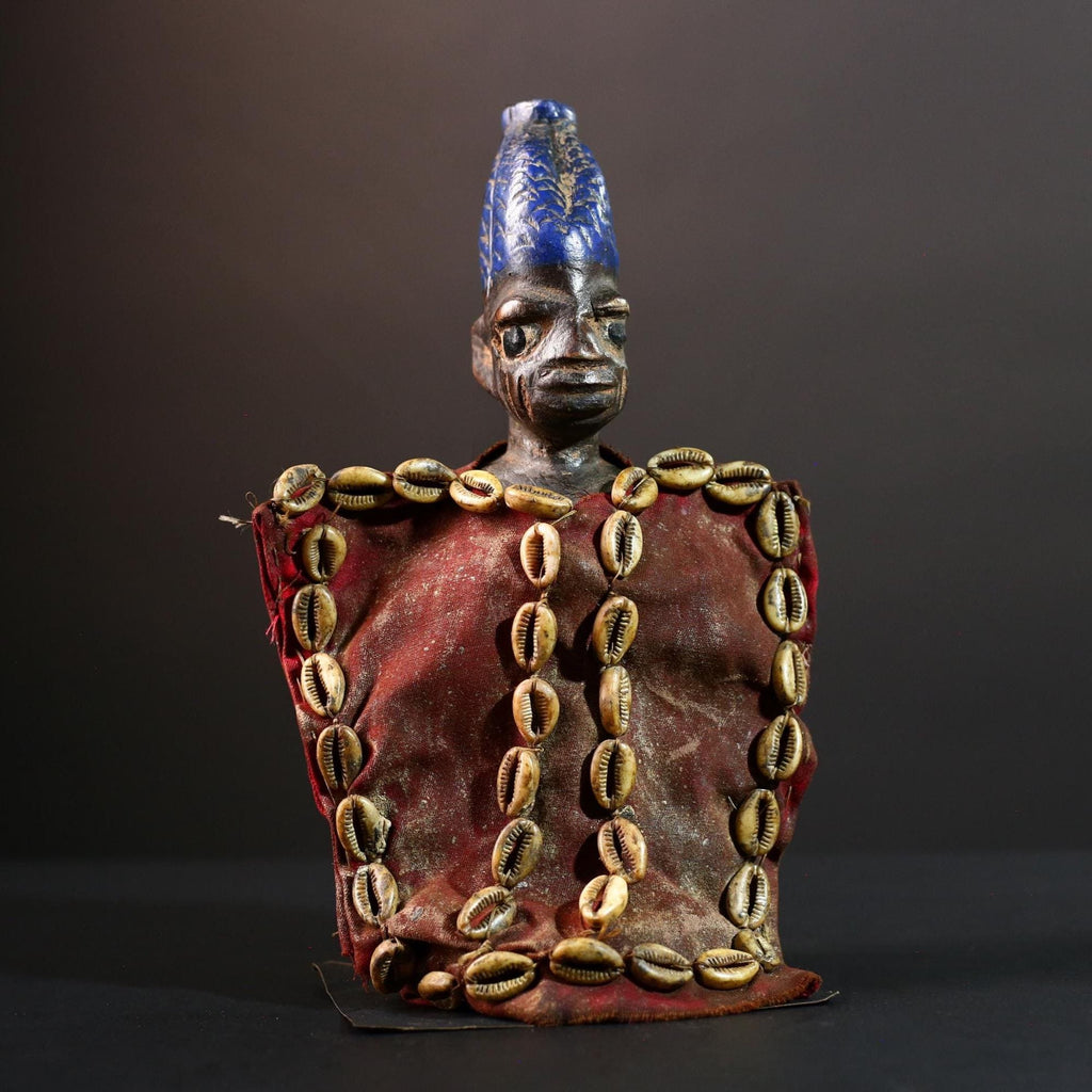 Authentic Kongo Power Figure Carved Wood Minkisi Nkisi Sculpture African Tribal Ritual Decor Collectible Ivory Coast Wall Hanging-G5656
