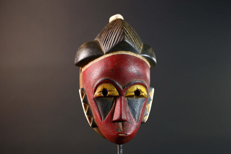 Guro Mask Handcarved Tribal Wall Art Decor Vintage Ethnic Wood Sculpture Home Accent Collectible Museum Authentic African Heritage-G5750