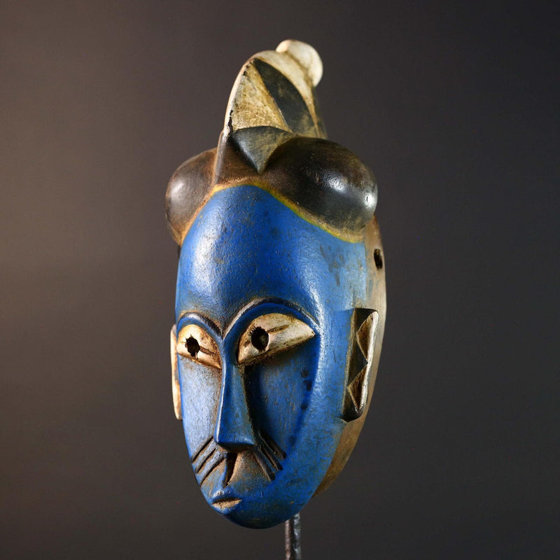 African Guro Mask Carved Wood Tribal Vintage Home Decor Art Wall Sculpture Handcrafted Unique Gift Accent Collectible Decorative-G5752