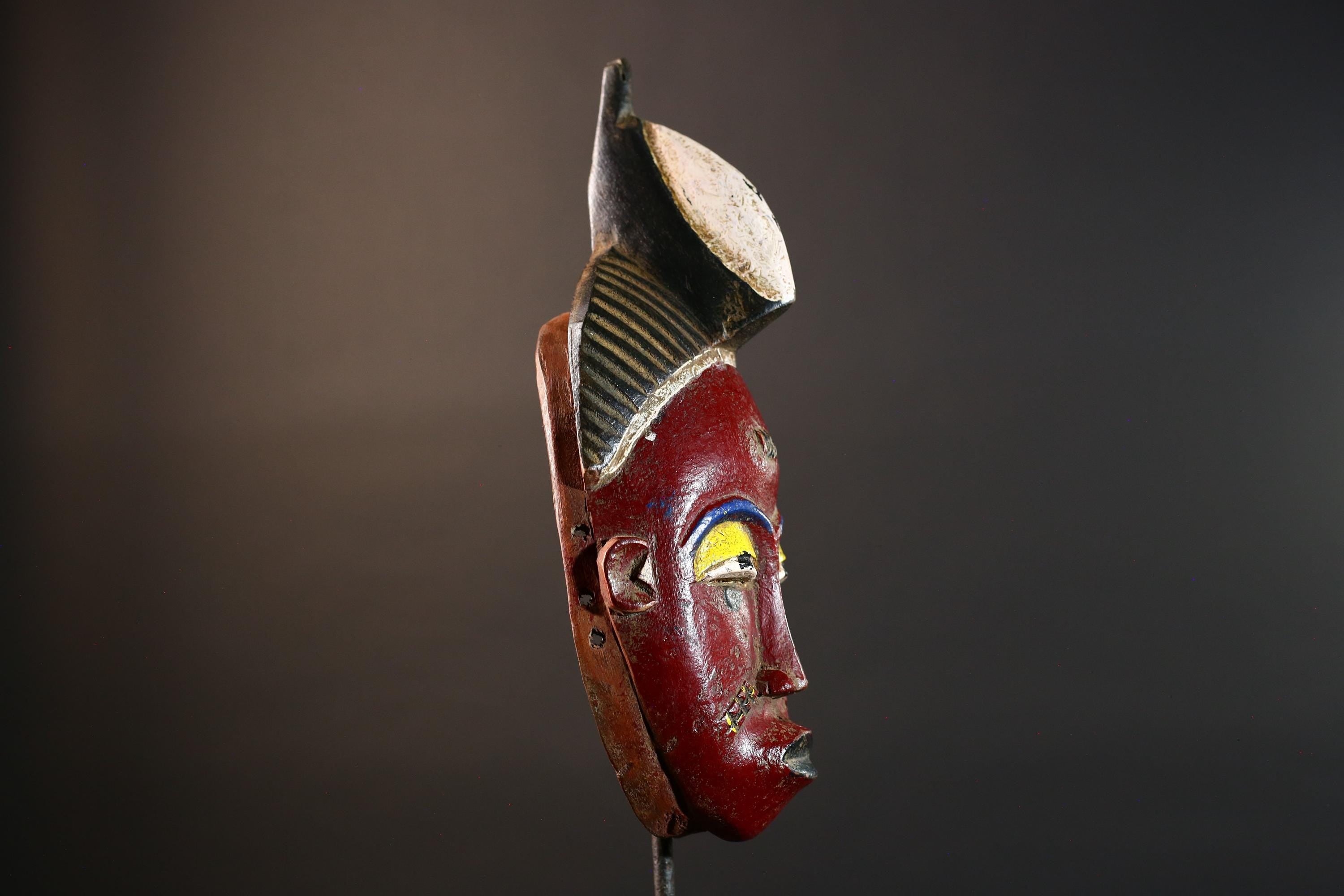 African Guro Tribal Mask Carved Wood Ethnic Home Decor Collectible Vintage Sculpture Handmade Wall Art Authentic Cultural Artifact-G5680