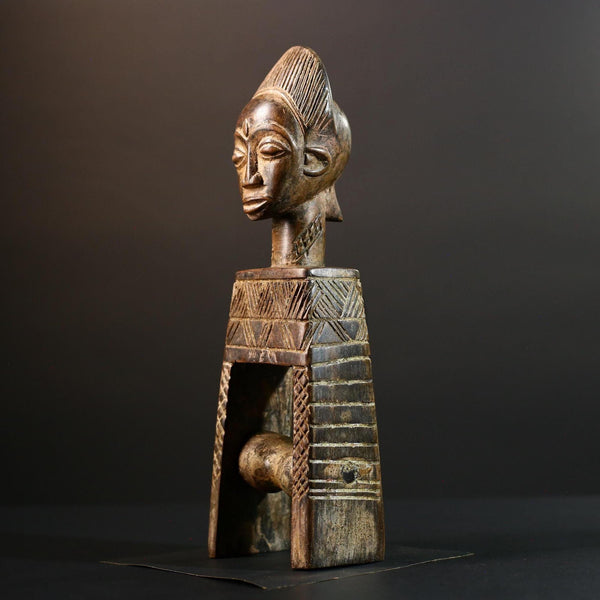 Handcrafted African Pulley Figurine Carved Wood Tribal Sculpture Vintage Ethnic Home Decor Unique Rare Collectible Wall Art Gift-G5681
