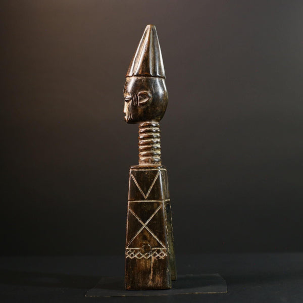 Handcrafted African Pulley Figurine Tribal Carving Carved Wood Sculpture Vintage Ethnic Home Decor Unique Collectible Wall Accent-G5682