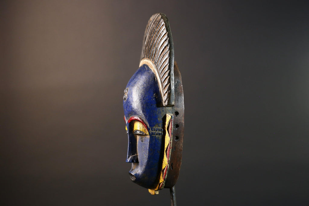 African Sun Face Wall Mask Hand-Carved Wood Tribal Home Decor Ethnic Art Hanging Piece Unique Handcrafted Gift One-of-a-Kind Collector -9720