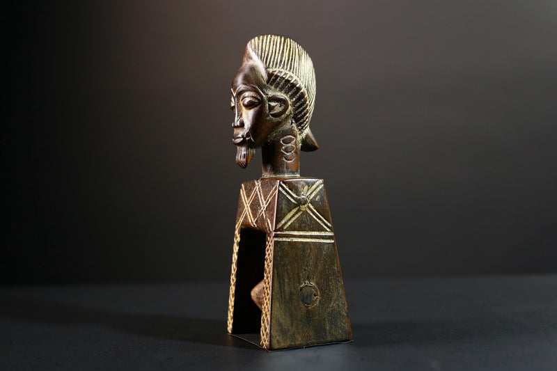 Handcrafted Traditional African Wooden Pulley Decorative Tribal Sculpture Vintage Home Decor Rustic Wall Art Authentic Carved Gift-G5701