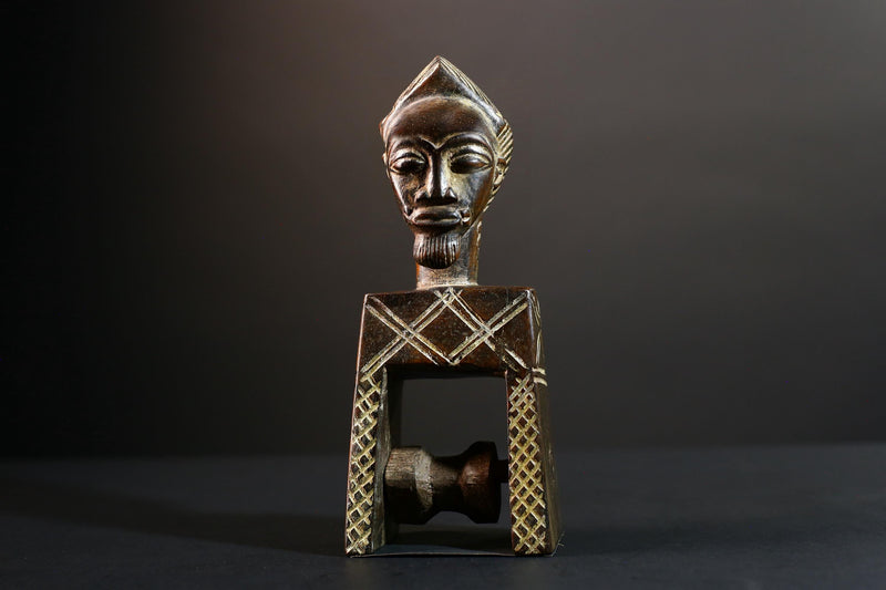 Handcrafted Traditional African Wooden Pulley Decorative Tribal Sculpture Vintage Home Decor Rustic Wall Art Authentic Carved Gift-G5701