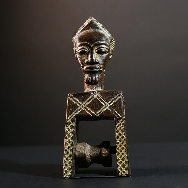 Handcrafted Traditional African Wooden Pulley Decorative Tribal Sculpture Vintage Home Decor Rustic Wall Art Authentic Carved Gift-G5701