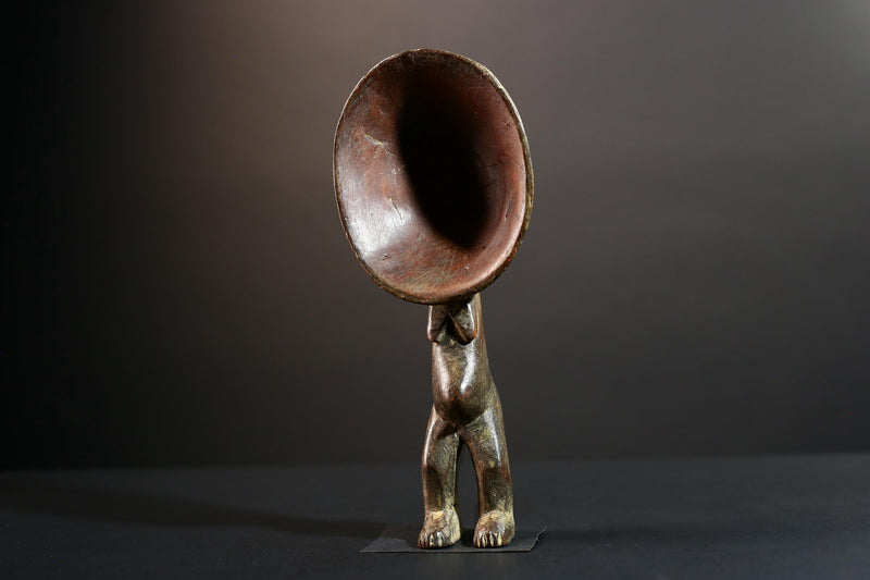 Handcrafted African Wooden Spoon Sculpture Serving Dish Art Rustic Home Decor Vintage Kitchen Gift Unique Tribal Accent Piece Art-G5703
