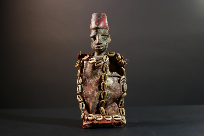 Authentic African Nkisi Power Figure Fetish Cloth Cowrie Shell Ritual Art Sculpture Spiritual Home Decor Collectible-G5704