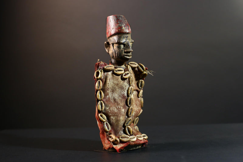 Authentic African Nkisi Power Figure Fetish Cloth Cowrie Shell Ritual Art Sculpture Spiritual Home Decor Collectible-G5704