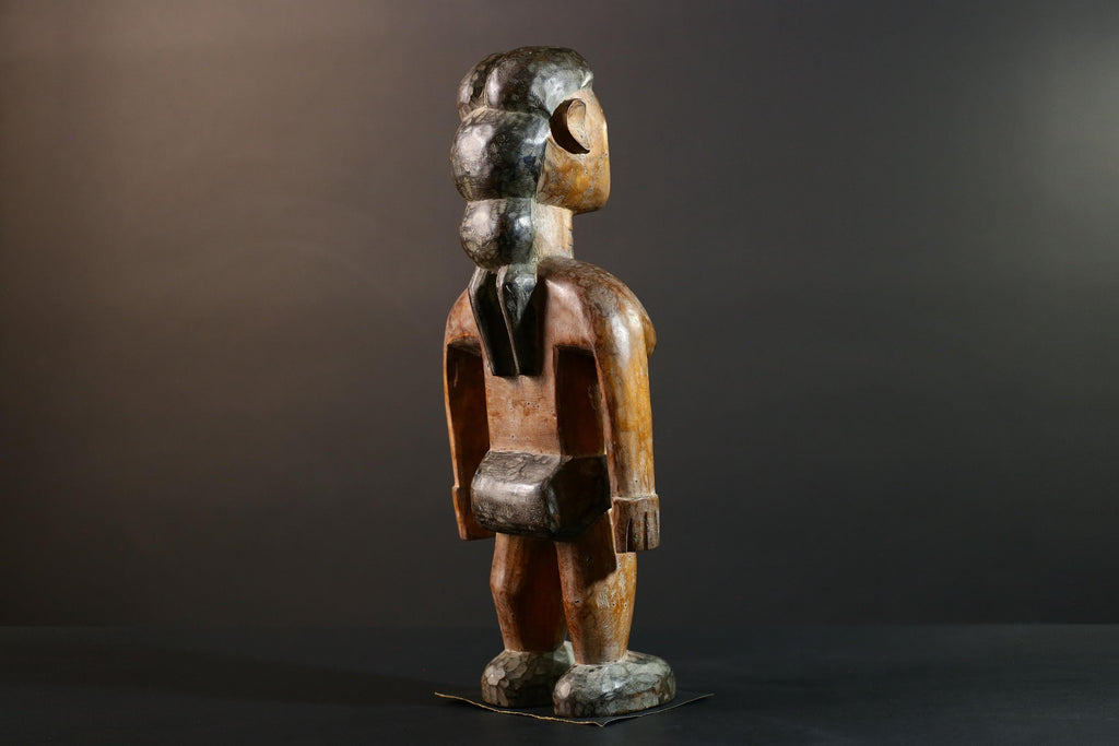 African wood statue hand carved female figure unique tribal art décor collectible sculpture 40cm 15.75in handcrafted gift art rare-G5714