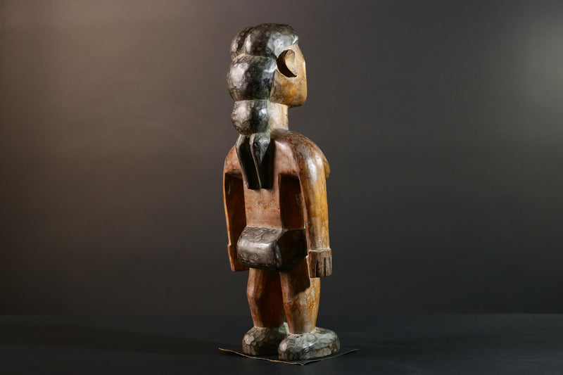 African wood statue hand carved female figure unique tribal art décor collectible sculpture 40cm 15.75in handcrafted gift art rare-G5714