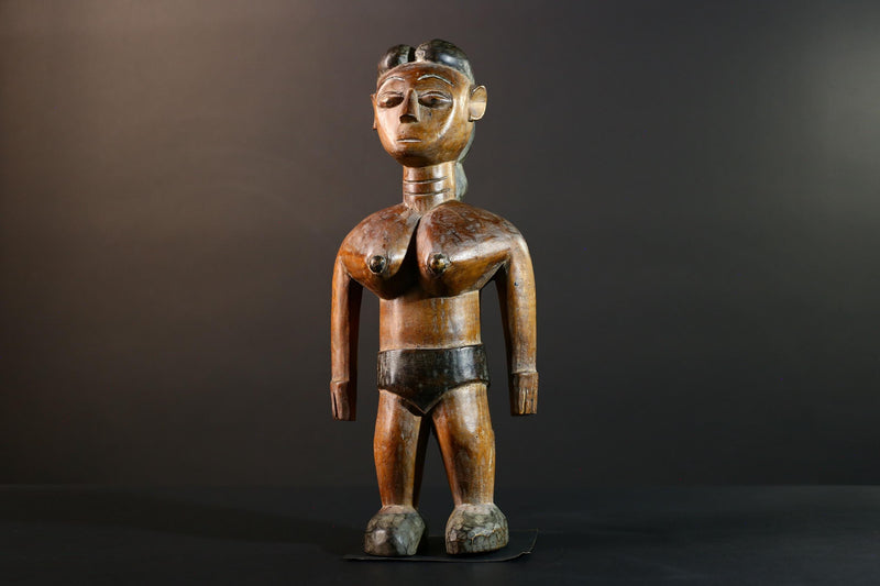 African wood statue hand carved female figure unique tribal art décor collectible sculpture 40cm 15.75in handcrafted gift art rare-G5714