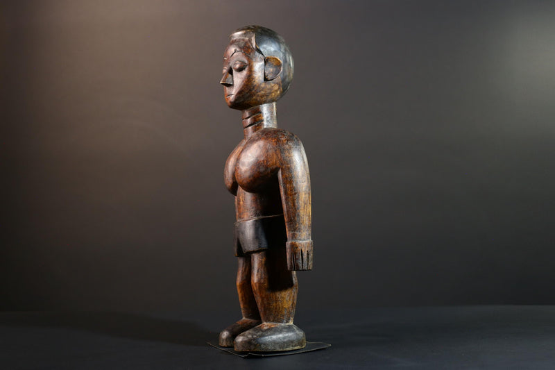 African wood statue hand carved tribal decor Unique ethnic art collectible sculpture for home accent handcrafted vintage décor-G5715