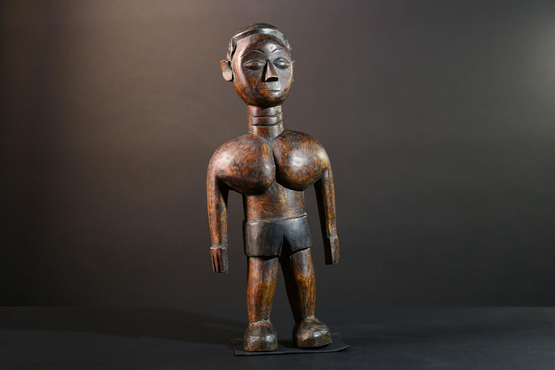 African wood statue hand carved tribal decor Unique ethnic art collectible sculpture for home accent handcrafted vintage décor-G5715
