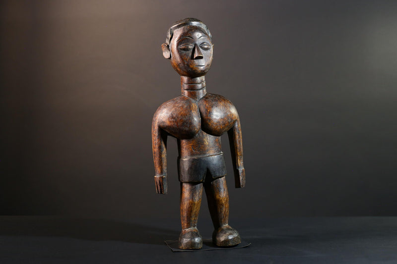African wood statue hand carved tribal decor Unique ethnic art collectible sculpture for home accent handcrafted vintage décor-G5715