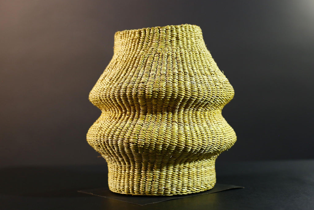 Hand-woven grass basket storage boho home decor organizer eco friendly sisal fiber round basket decorative accent G5717