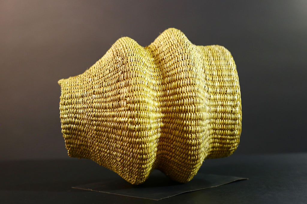 Hand-woven grass basket storage boho home decor organizer eco friendly sisal fiber round basket decorative accent G5717