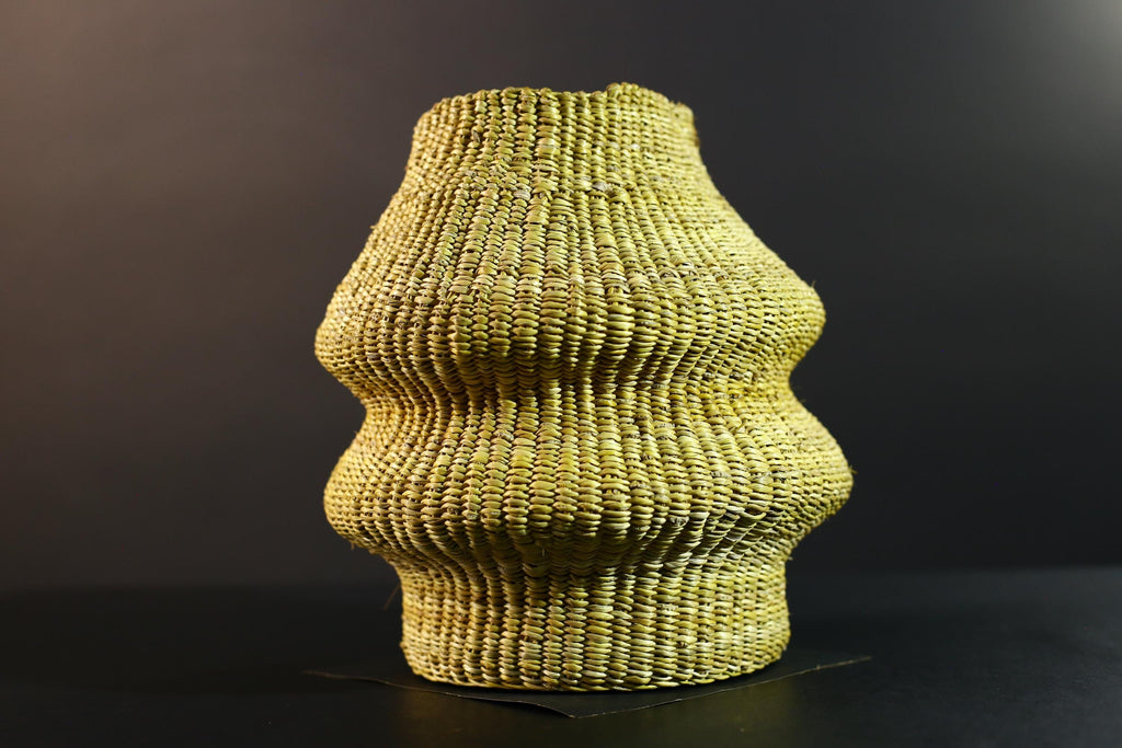 Hand-woven grass basket storage boho home decor organizer eco friendly sisal fiber round basket decorative accent G5717