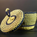 Handwoven Sisal Basket Boho Storage Decor Eco Lidded Round Organizer for Jewelry Trinkets Home Office Shelf Display Artisan Gift G5718