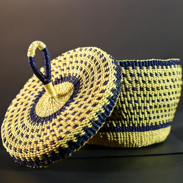 Handwoven Sisal Basket Boho Storage Decor Eco Lidded Round Organizer for Jewelry Trinkets Home Office Shelf Display Artisan Gift G5718