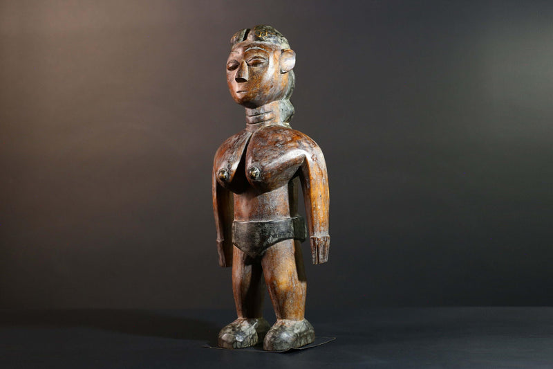 African Tribal Wood Baule Figure Hand Carved Rustic Ethnic Home Decor Sculpture Art Collectible Unique Gift Handcrafted Decor Art-G5720