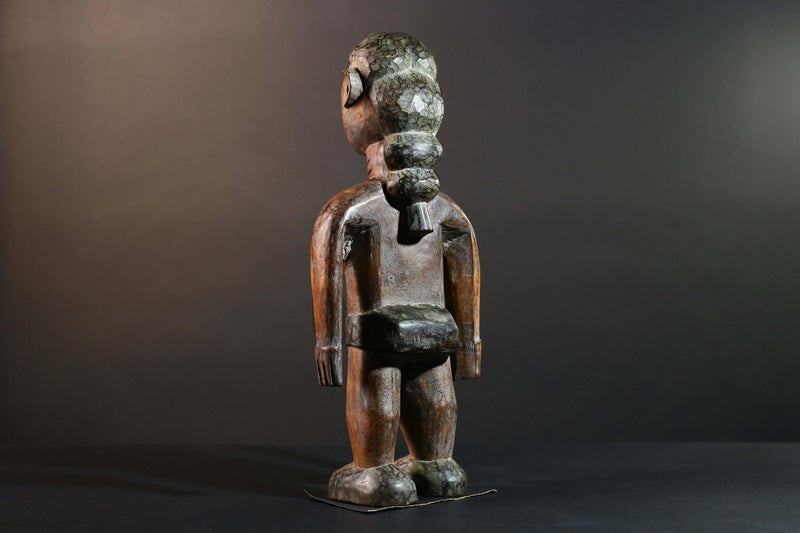 African Tribal Wood Baule Figure Hand Carved Rustic Ethnic Home Decor Sculpture Art Collectible Unique Gift Handcrafted Decor Art-G5720