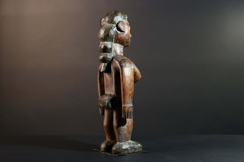 African Tribal Wood Baule Figure Hand Carved Rustic Ethnic Home Decor Sculpture Art Collectible Unique Gift Handcrafted Decor Art-G5720