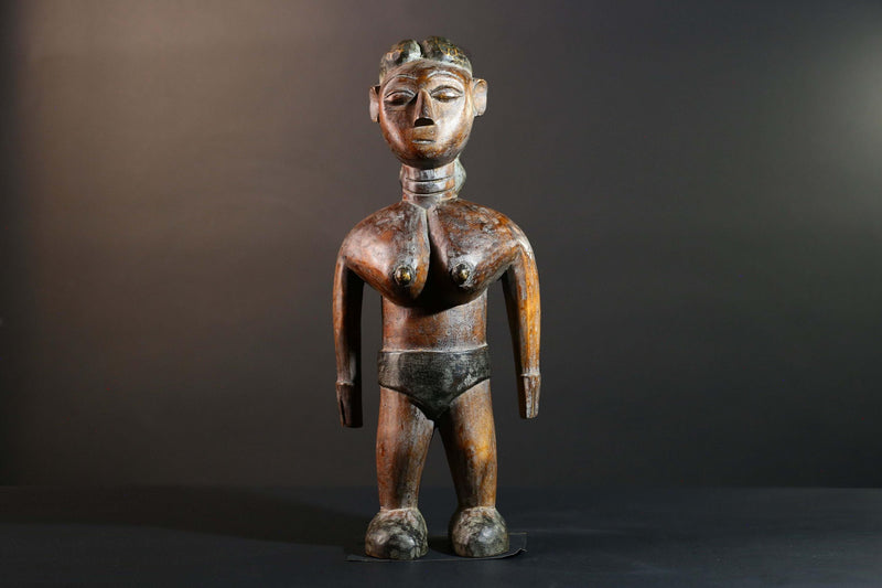 African Tribal Wood Baule Figure Hand Carved Rustic Ethnic Home Decor Sculpture Art Collectible Unique Gift Handcrafted Decor Art-G5720