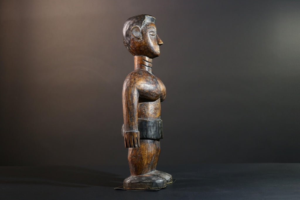 African Tribal Wood Baule Figure Hand Carved Rustic Ethnic Home Decor Sculpture Art Collectible Unique Gift Handcrafted Decor Art-G5721