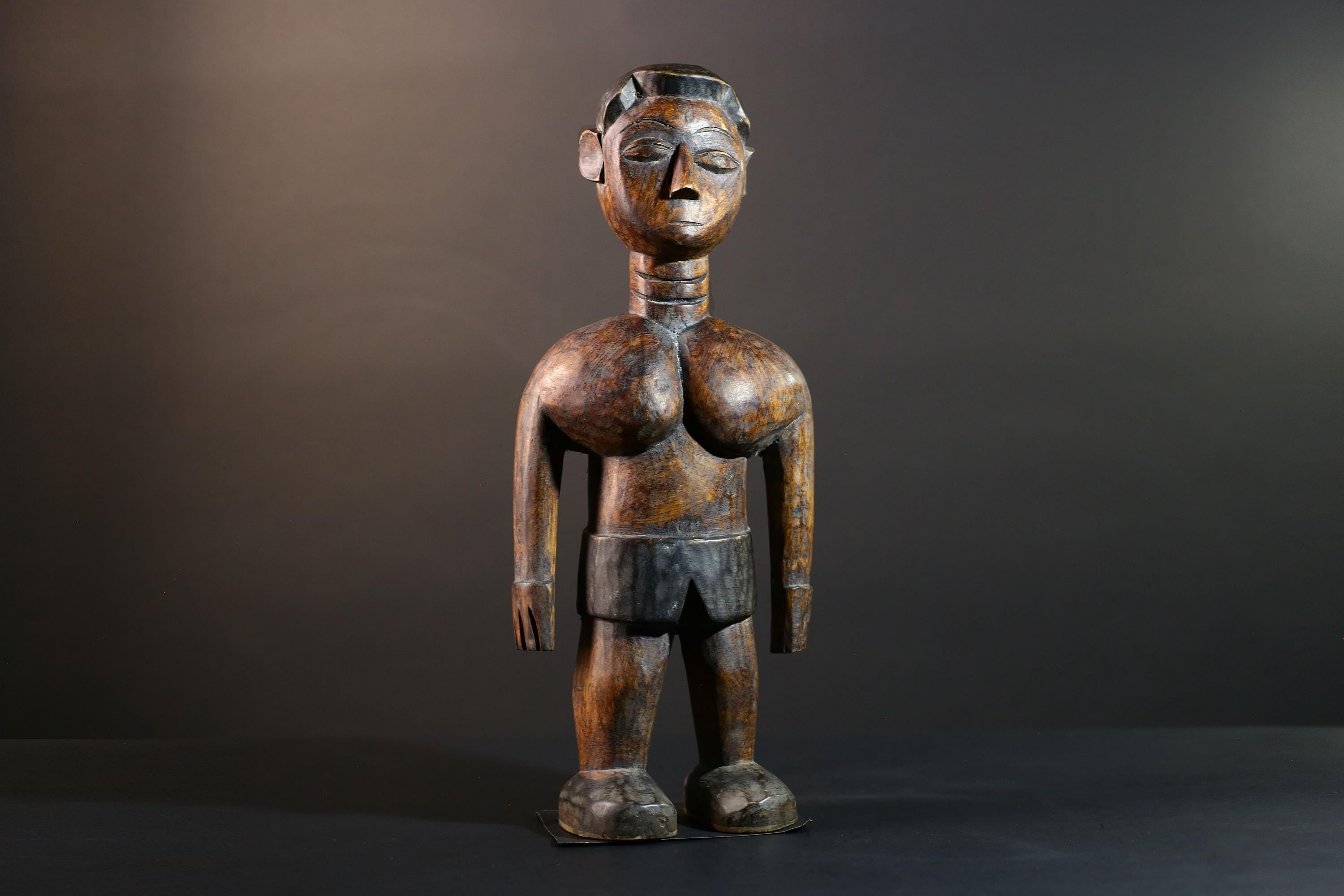 African Tribal Wood Baule Figure Hand Carved Rustic Ethnic Home Decor Sculpture Art Collectible Unique Gift Handcrafted Decor Art-G5721