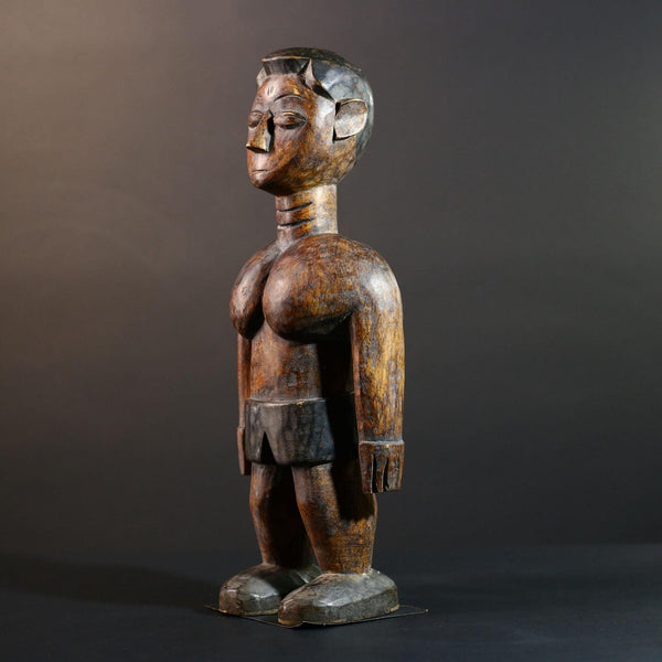African Tribal Wood Baule Figure Hand Carved Rustic Ethnic Home Decor Sculpture Art Collectible Unique Gift Handcrafted Decor Art-G5721