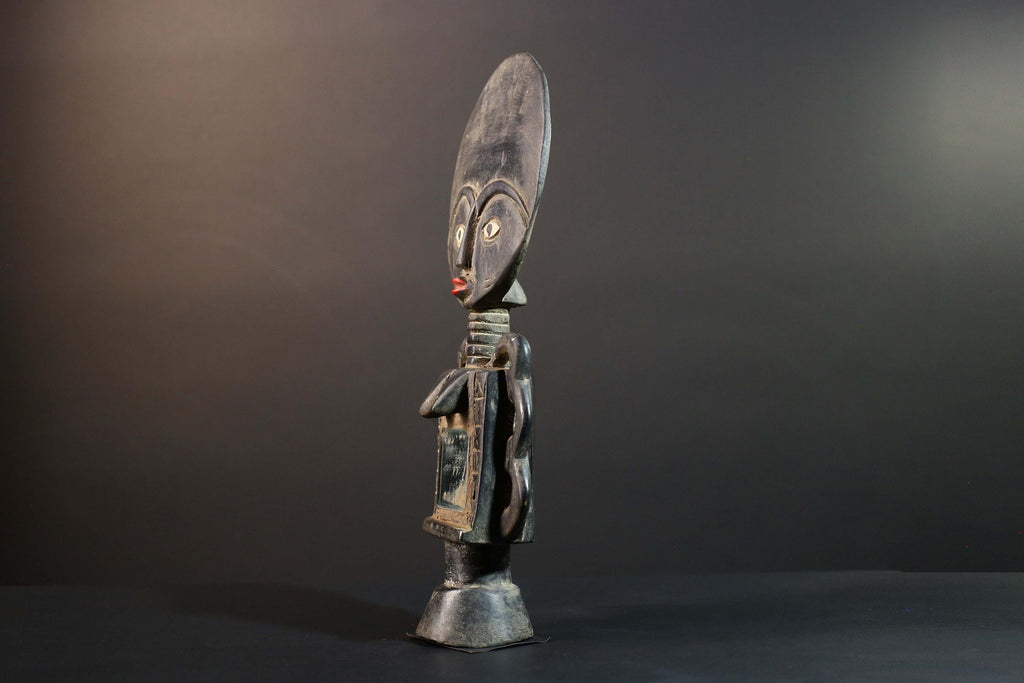 African Akan Fertility Doll Hand Carved Ghana Ashanti Tribal Sculpture Home Decor Collectible Wood Art Piece Heirloom Gift Art Set-G5722