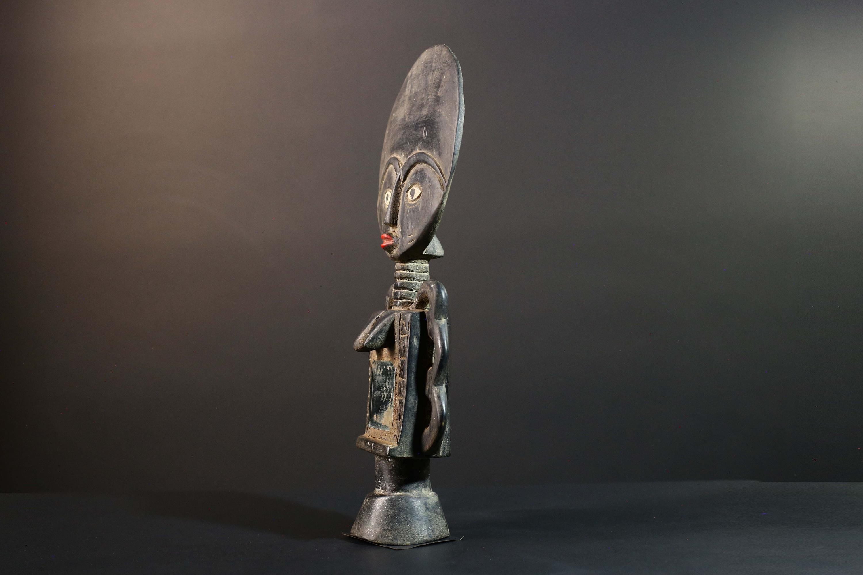 African Akan Fertility Doll Hand Carved Ghana Ashanti Tribal Sculpture Home Decor Collectible Wood Art Piece Heirloom Gift Art Set-G5722