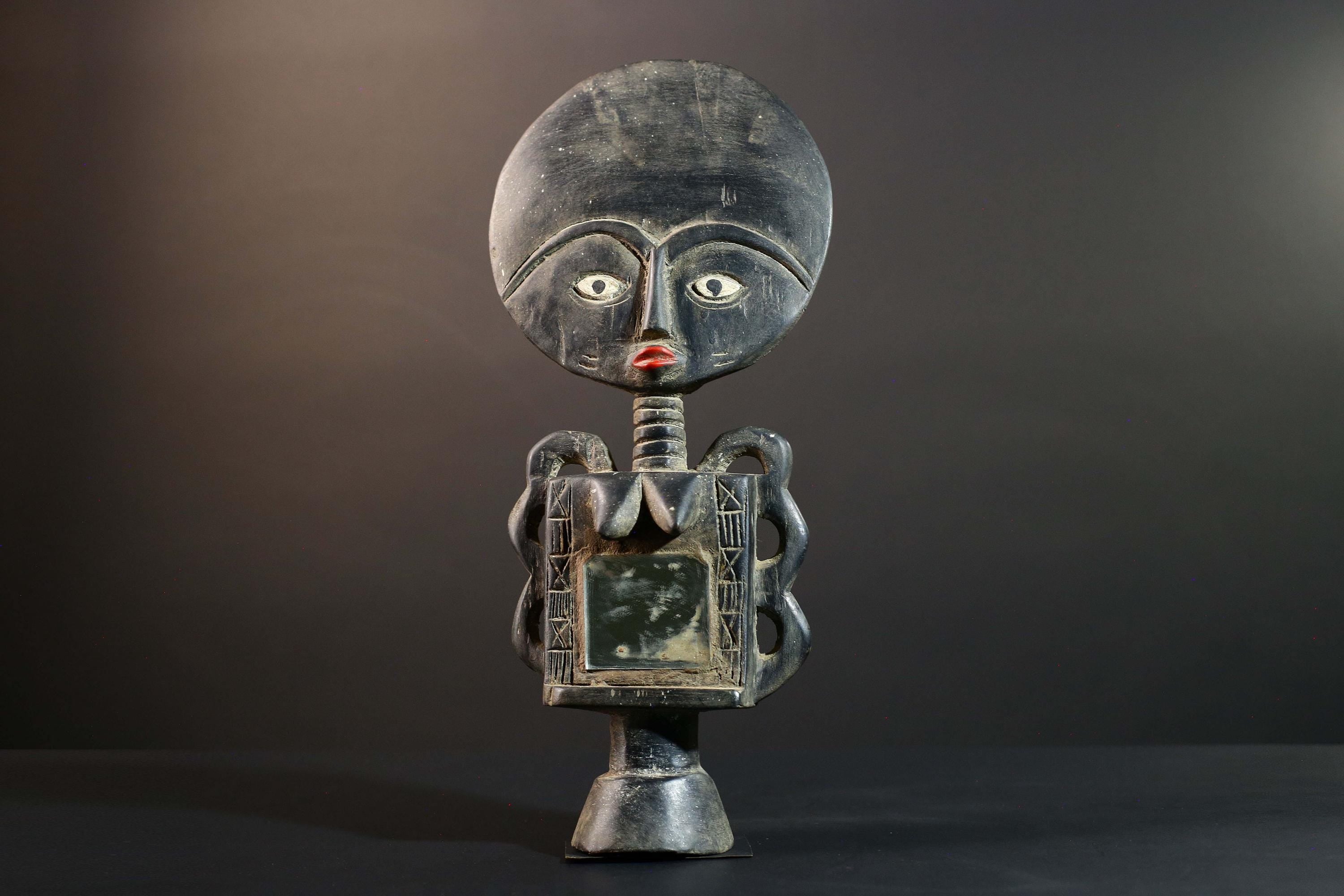 African Akan Fertility Doll Hand Carved Ghana Ashanti Tribal Sculpture Home Decor Collectible Wood Art Piece Heirloom Gift Art Set-G5722