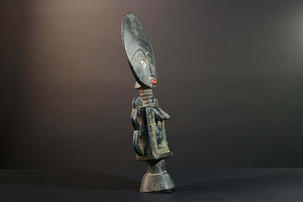 African Akan Fertility Doll Hand Carved Ghana Ashanti Tribal Sculpture Home Decor Collectible Wood Art Piece Heirloom Gift Art Set-G5722