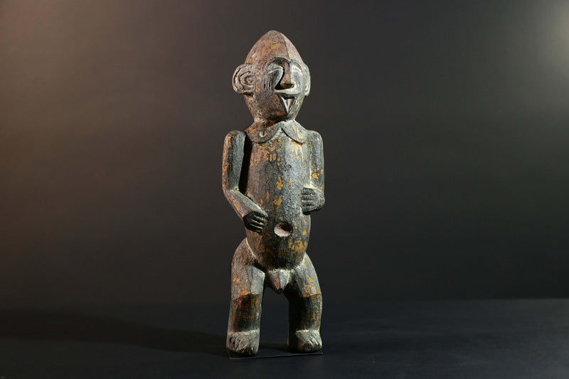 Vintage African Wood Sculpture Tribal Figure Carving Ethnic Art Home Decor Wall Art Unique Collectible Gift Rustic Statement Piece-G5724
